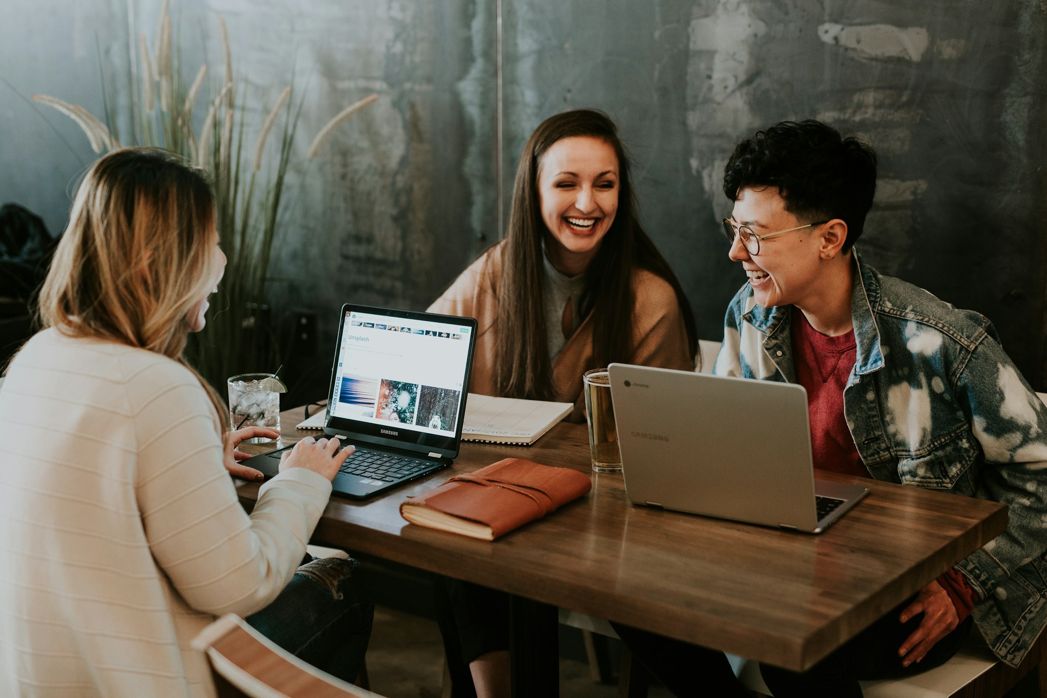 Team collaborating in modern office